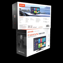 Porodo 9″ Android CarPlay Tablet & DVR – GPS, Wi‑Fi, 4GB RAM / 64GB Storage, Multimedia & Video Recording