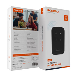 Porodo Pocket Router 4G LTE | WiFi 6 – Portable Hotspot with Long‑Life Battery