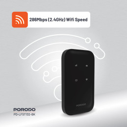 Porodo Pocket Router 4G LTE | WiFi 6 – Portable Hotspot with Long‑Life Battery