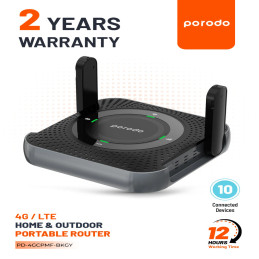 Porodo 4G / LTE Home & Outdoor Portable Router – Portable Internet for Home, Travel & Outdoor Use