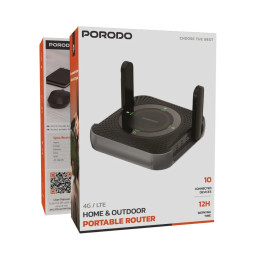Porodo 4G / LTE Home & Outdoor Portable Router – Portable Internet for Home, Travel & Outdoor Use