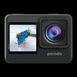Porodo Lifestyle UHD Dual Display Action Camera – 4K, Waterproof, Dual‑Screen, Wi‑Fi