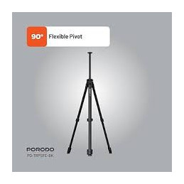 Porodo Ultra-Light Aluminum Tripod – Adjustable Telescopic Camera Stand, 360° Pan-Tilt & 20 kg Load