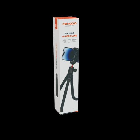 Porodo Flexible Tripod Stand – Foldable, Lightweight Camera & Smartphone Tripod, 1/4″ Mount