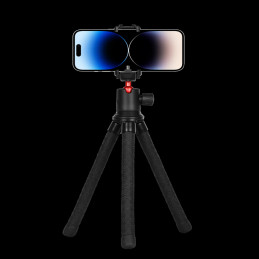 Porodo Flexible Tripod Stand – Foldable, Lightweight Camera & Smartphone Tripod, 1/4″ Mount