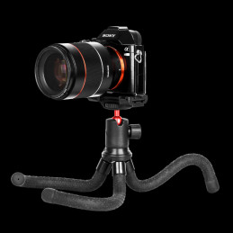 Porodo Flexible Tripod Stand – Foldable, Lightweight Camera & Smartphone Tripod, 1/4″ Mount