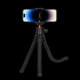 Porodo Flexible Tripod Stand – Foldable, Lightweight Camera & Smartphone Tripod, 1/4″ Mount