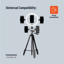 Porodo Professional Gimbal Tripod 171 cm – Heavy-Duty Camera Stand, Height Adjustable, 360° Rotation