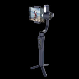 Porodo 3‑Axis AI Tracker & Light Gimbal Stabilizer – Smartphone Stabilizer with AI Tracking & Adjustable LED
