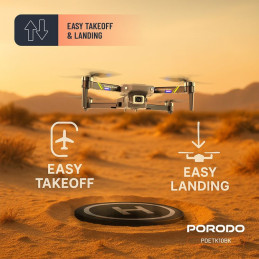 Porodo Aero View Drone – Foldable 6‑Axis Quadcopter, Brushless Motor, Live Camera & 360° Flip