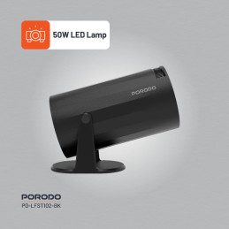 Porodo Wireless Mirroring Multi‑Angle Projector – Full HD, 40–130″, WiFi/Bluetooth Mirroring, Android Smart Projector