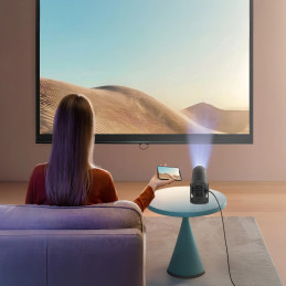 Porodo Wireless Mirroring Multi‑Angle Projector – Full HD, 40–130″, WiFi/Bluetooth Mirroring, Android Smart Projector