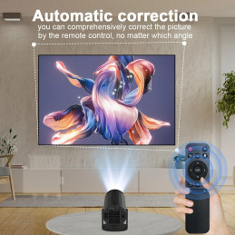 Porodo Wireless Mirroring Multi‑Angle Projector – Full HD, 40–130″, WiFi/Bluetooth Mirroring, Android Smart Projector