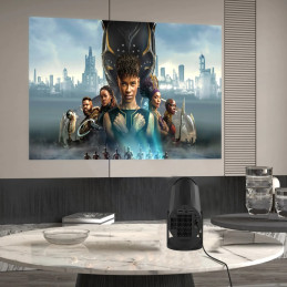 Porodo Wireless Mirroring Multi‑Angle Projector – Full HD, 40–130″, WiFi/Bluetooth Mirroring, Android Smart Projector